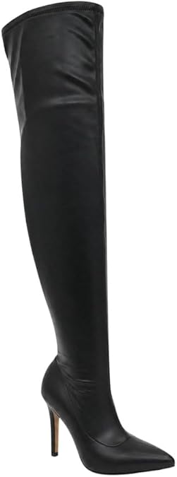 Anne Michelle Dedicate 48M Womens Elastane Pointy Toe Stiletto Boots