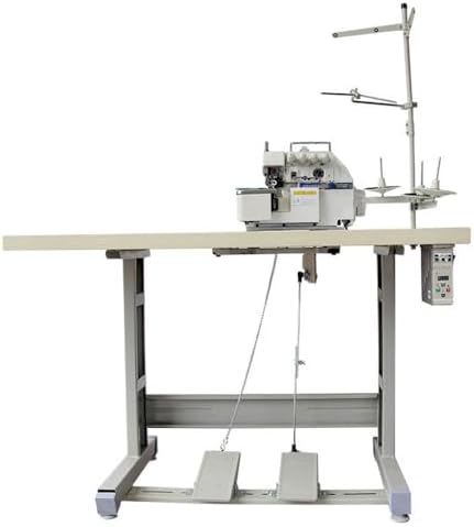 Industrial Overlock Sewing Machine, 550W Electric Desktop Four Thread Integrated, with Table and Stand for Professional Garment Finishing