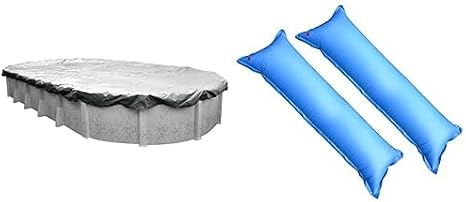 Pool Mate 551833-4 Winter Pool Cover with Pillows, Heavy-Duty Silver, 18 x 33 ft Above Ground Pools