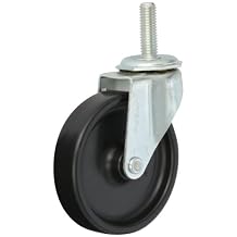 Shepherd Regent Series 4" Diameter Polyolefin Wheel Swivel Caster, 1/2" Diameter x 1-1/2" Length UNC13 Threaded Stem, 150 lbs Capacity, Zinc Finish