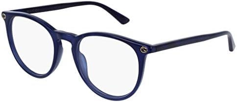 Gucci GG 0027O 005 Blue Plastic Round Eyeglasses 50mm