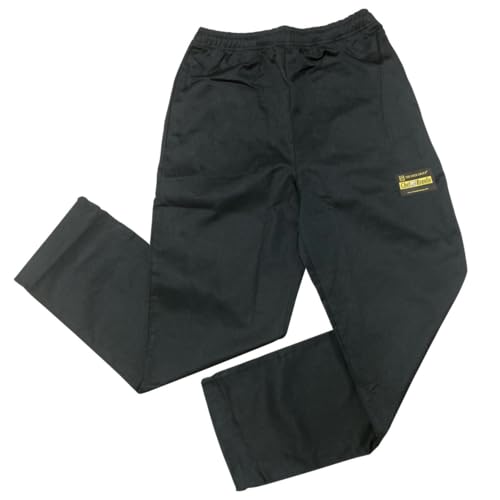 CP201BKL Chef Regalia Relaxed Fit Chef Pants, Large, 6535 PolyCotton, Black
