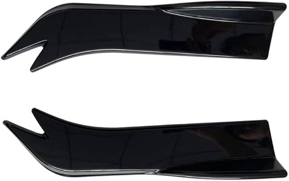 2PCS Universal Rear Bumper Corner Deflector,Car Side Skirt Spoiler Body Kit,Anti-Scratch Splitter Canard Protector (Large,Glossy Black)