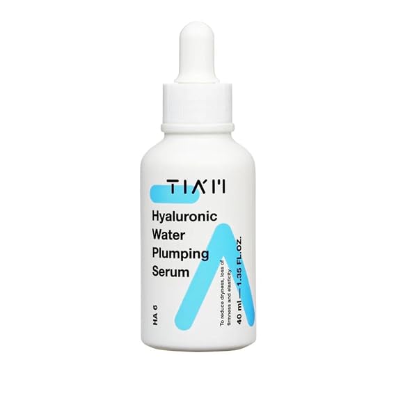 TIAM Hyaluronic Water Plumping Serum, Hyaluronic Acid Serum for Face with Panthenol, Hydrating, Moisturizing, Plumping Fine Lines, 1.35 fl oz.