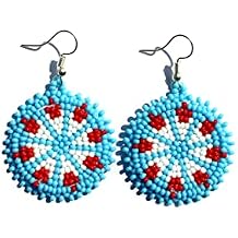 Beaded Earrings Round (Handmade)