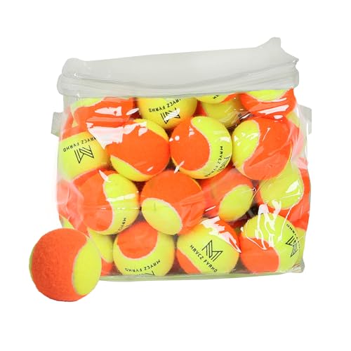 1218243040 Pack Tennis Balls for Kids 25%-50% Low Compression Stage Tennis Ball for Beginners Youth Kids Training Practicing with Mesh Bag Easy to Transport