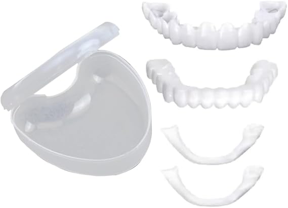 Top and Bottom Denture Fake Teeth, Soft and Comfortable for Women and Men, Regain Your Confident Smile