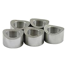 Verocious Motorsports Notched O2 Oxygen Sensor Bung (M18 x 1.5), 304 Stainless Steel - Pack of 5