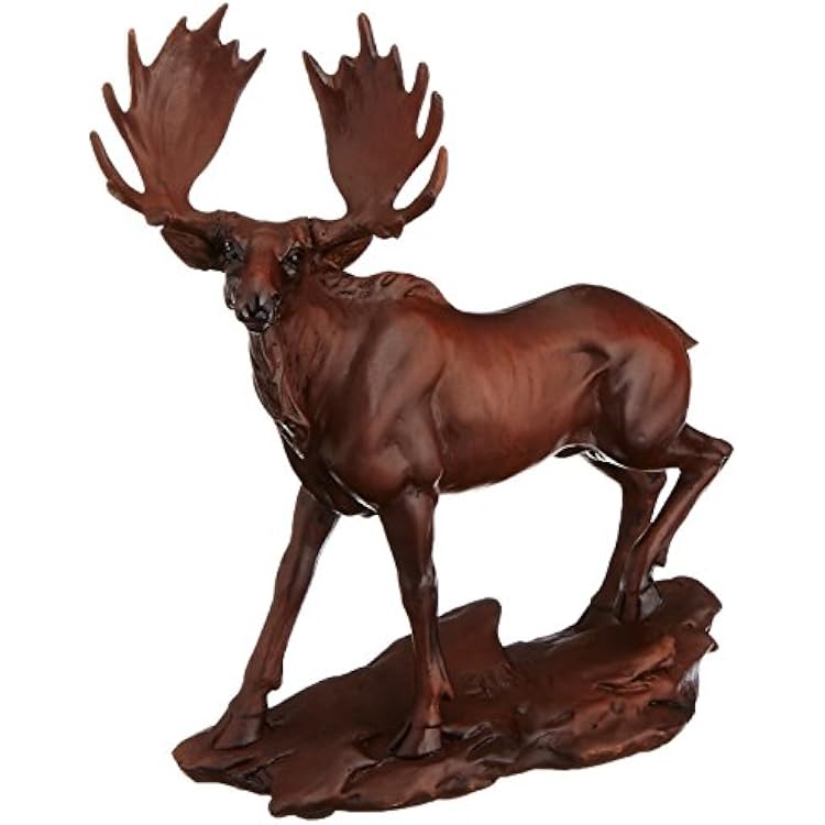 StealStreet SS-UG-PY-2821 Faux Wood Walking Moose Figurine