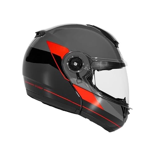 ZEUS ZS-3050 BE7 Motosiklet Kaskı Çene Açılır KaskGrey Red XS
