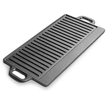Pre-Seasoned Cast Iron Reversible Grill/Griddle Pan, 20-inch x 10-inch