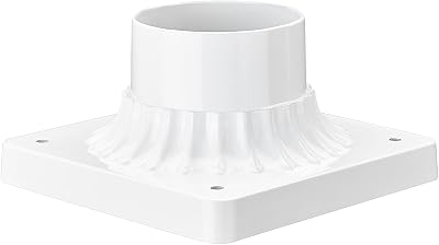 Emliviar Pier Mount Base, Cast Aluminum 3 Pier Mount Adapter in White Finish, 20069 WH