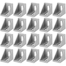 20Pcs 90 Degree Fixed Angle Corner Brackets for 3030 Aluminum Profile - L-Shaped 2 Hole Heavy Duty Aluminum Alloy Frame Building Connectors