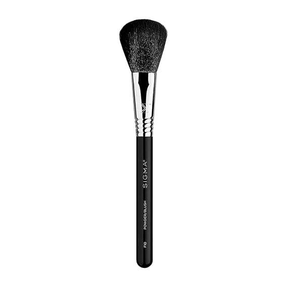 Sigma Beauty F10 Powder/Blush Brush Soft Tapered Face Brush for Setting Powder & Blush Professional Makeup Brush Black Handle 1 Count