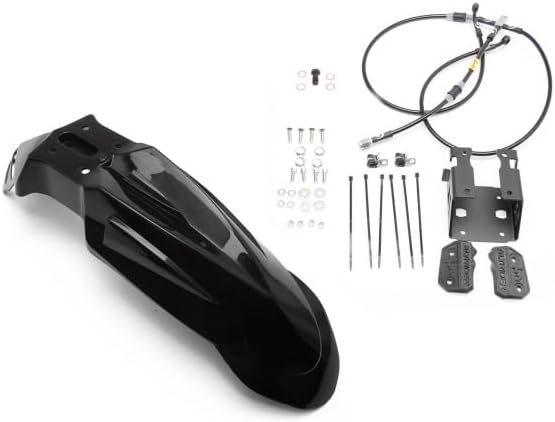 AltRider High Front Fender Kit Compatible with Yamaha Tenere 700 (2019 -Current) - DOT Approved Braided Brake Lines - Enhanced Off Road Debris Clearance - Black