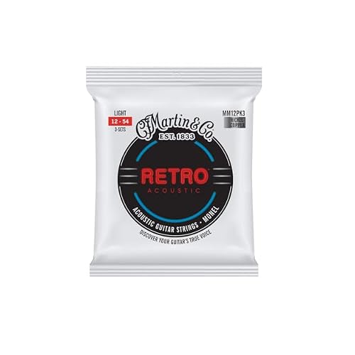 Martin Retro Acoustic Guitar Strings Monel, Light Gauge (3-Pack) | Warm, Natural Tone with Long Life | Bulk Set for Acoustic Guitar Players