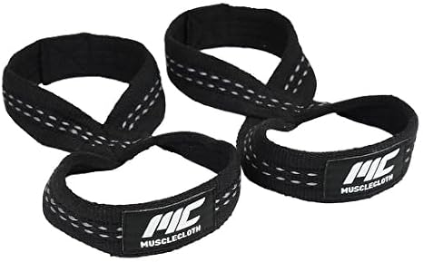 MuscleCloth 8 Loop Lifting Straps Black
