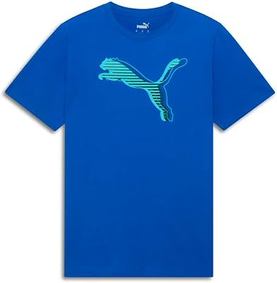 PUMA Mens Essentials Graphic Crew Neck Short Sleeve Casual Tops Casual - Blue