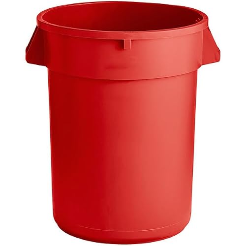 32 Gallon Round Trash Can No Lid  130 Liters Commercial Trash Can Trash Bin Kitchen Garbage Can Waste Basket Bin Durable Waste Container Heavy-Duty Janitorial Can Red