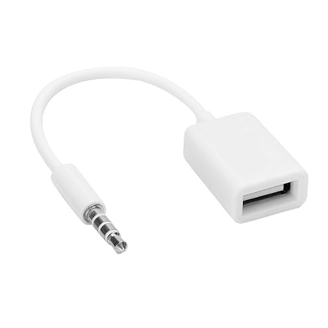 ASHATA Audio Cable 3.5mm Male to USB Female, USB Female to Aux Jack Male Cable Auxiliary Adapter Converter Cable for Devices with AUX Audio Jack