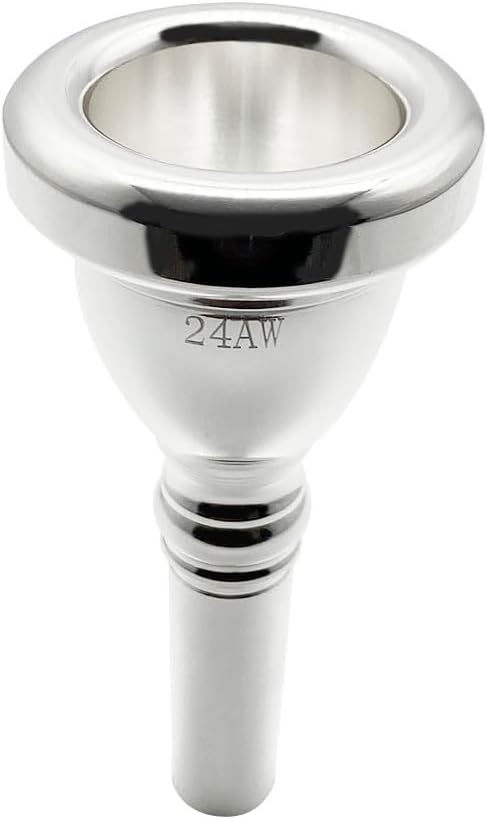 Missmore 24AW Silver-Plated Tuba Mouthpiece Professional Grade Heavy-Duty Mouthpiece for Tuba Players Enhanced Tone & Comfort for Concert, Marching Band & Solo Performances