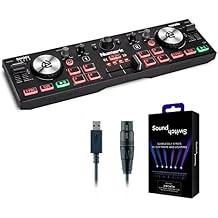 DJ Controller & DMX Bundle - DJ Controller with 2 Decks, DMX Interface & Serato DJ Lite Numark DJ2GO2 Touch & SoundSwitch Micro DMX Interface