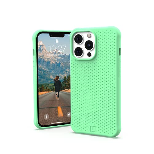 URBAN ARMOR GEAR [U by UAG Designed for iPhone 13 Pro Case Green Spearmint DOT Slim Fit Lightweight Stylish Pattern Impact Resistant Antimicrobial Protective Phone Cover, [6.1-inch Screen]