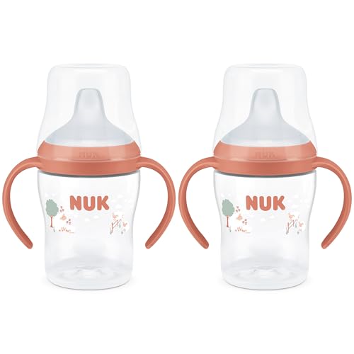 NUK Perfect Match Learner Cup, 5 oz, 2 pack Soft Spout, Easy-Grip Handles, BPA Free, Spill Proof Transition Sippy Cup