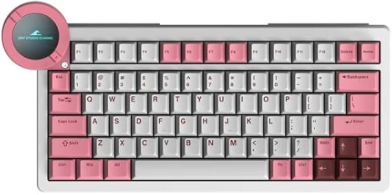 Battleye 74.5 RT HE Magnetic Wired Gaming Keyboard with Mechanical Feel Full Metal Aluminum with Touch Screen and Rapid 4-Mode Switching RGB Lighting & Gaming Accessories - Pink Blaze