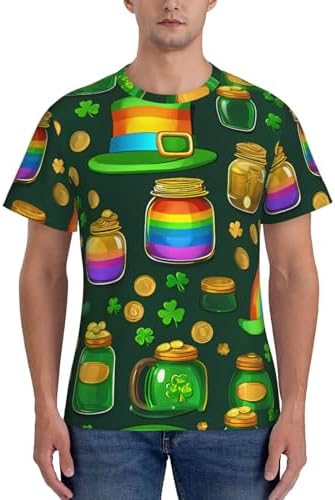 Lucky Festival for Mens t-Shirts,Athletic Running Gym Workout Short Sleeve