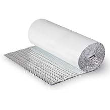 EcoFoil Double Bubble Insulation Roll 24 Inch x 25 Feet (50 sq. ft.), 6.35mm Thick, White/Foil, Double Bubble Reflective Foil Insulation Roll for Cold & Warm Climates, Radiant Barrier, Made in Canada