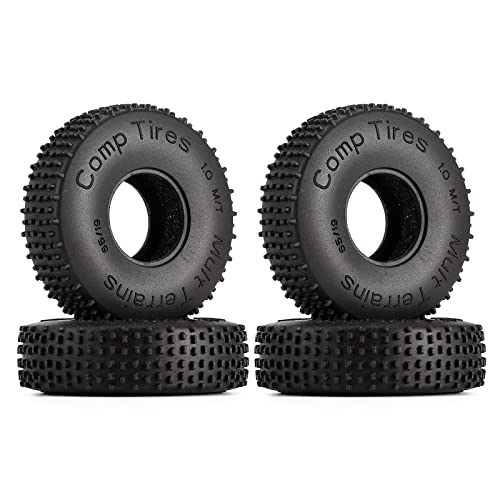 INJORA 1.0 Tires-S4 Multi Terrain Pin Crawler Tires for TRX4M SCX24 AX24 FCX24 Upgrade Parts, 65  19mm,T2440