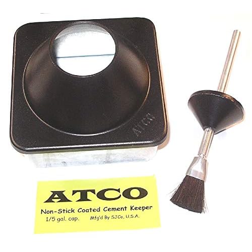 ATCO Cast Zinc Teflon Cement Keeper Dispenser 15 Gallon Leather Craft Glue Pot by Siline & Johnson Made in USA