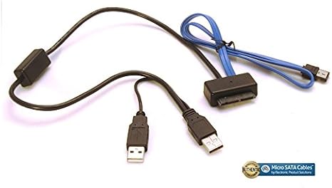 Micro SATA 1.8 Inch USB 5V and 3.3V Power with eSATA Blue Cable
