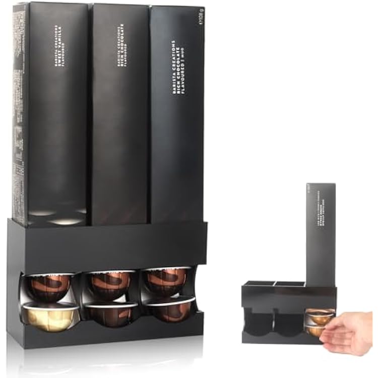 Taladad Coffee Cup Holder Compatible with nespresso Pods Vertuo, Nespresso Coffee Pods 3 Box Sleeve Holder , Countertop Organizer Stand for Nespresso Capsules Vertuo