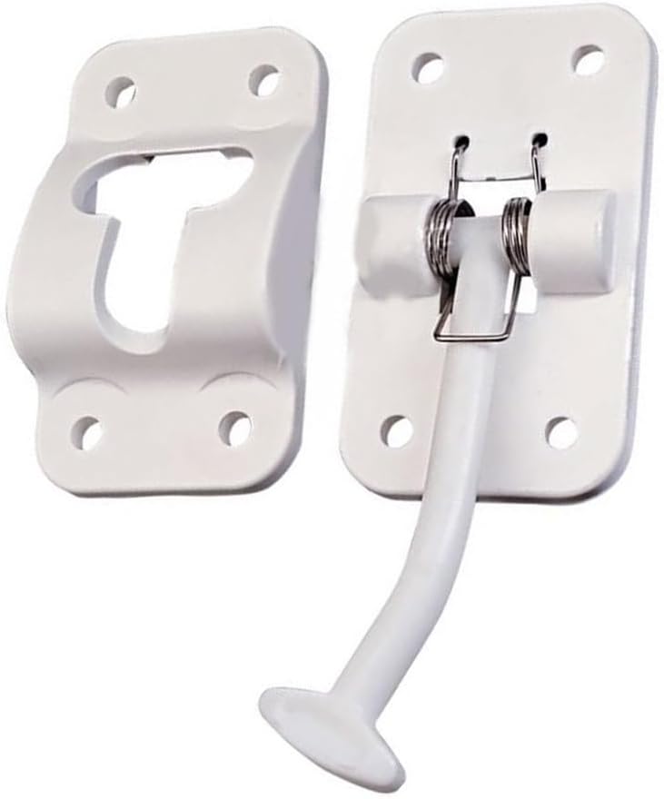 Left Open Door Style Replacement RV Door Catch Latch T Style Holder Made of ABS for Camper Trailers and Fifth Wheel RVs, Ensures Secure Door Holding