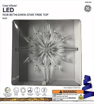 GE Color Effects LED Bethlehem Star Tree Top, 1ct, RGB, with Remote Control
