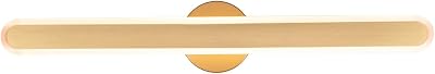Tubicen Gold Bathroom Light Fixtures Over Mirror 360°Full Beam Lighting 17W Dimmable Modern Gold LED Vanity Light 27.6 inch Linear Wall Sconce LED Mirror Light 3000K Warm White