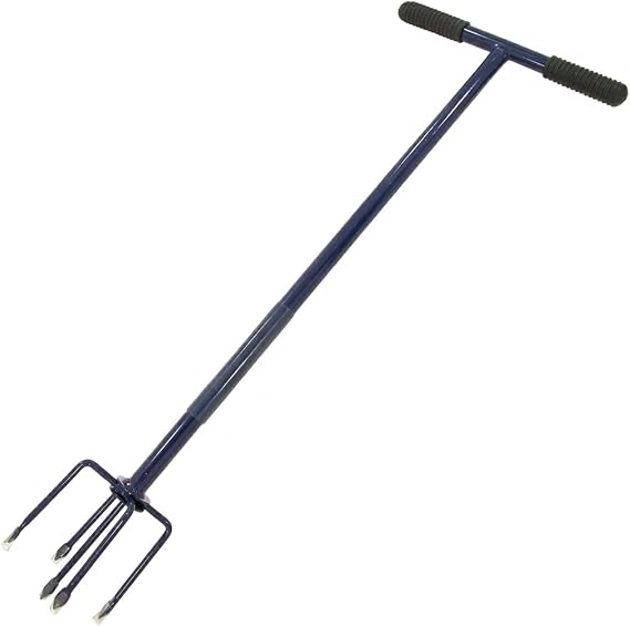 Long Handle Twist Soil Cultivator 3FT – 4 Prong Claw Garden Tool, Hand Weeder &amp; Soil Turner, Rotary Cultivator for Weed Removal &amp; Garden Aeration