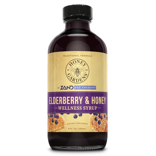 ZAND Elderberry & Honey Immune Syrup - Black Elderberry Syrup for Adults & Kids, Natural Throat Defense Wellness Supplement with Propolis & Organic Apple Cider Vinegar - 8 Fl Oz
