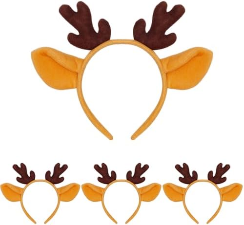 Yolyoo Deer Antlers Headband Reindeer,Deer Costumes for Women Adults Cute Reindeer Antler Head Bands for Halloween Christma