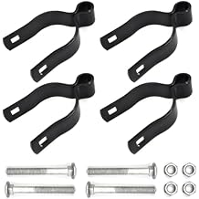 (4 Pack) 1-3/8" Pressed Steel Chain Link Fence Gate Post Hinge, Chain Link Fence Female Hinge, with Nut/Bolt - Black