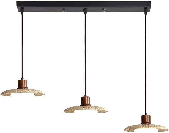 Wabi Sabi Yellow Travertine Pendant Light 3-Light Hanging Light Creative Bedside Pendant Lamp B&B Dining Room Hotel Restaurant Travertine Droplight