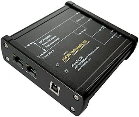 SharkTapCC Ethernet Tap - 10-1000BaseT - Power-fail Relays, PoE Pass-through - 1 Count