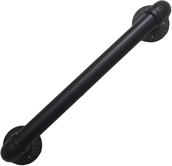 Entrystle Interim Handrail Kit Picket Handrail Safety Handrail Kit Stair Handrail Bracket Black Metal Forged Iron Wall Support - Handrail Wall Mount for Indoor/Outdoor Outside Step Size : 30cm1ft