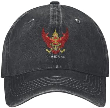 Retro Thai Coat of Arms Thailand Distressed Denim Ball Cap Retro Cool for Every Occasion