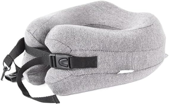 Neck Pillow for Traveling Memory Foam Slow Rebound U-Shaped Pillow Portable Stowable Car Airplane Travel Neck Pillow Soft Comfortable Office Nap Pillow(Light Grey)