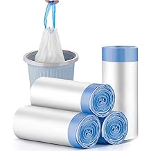 Charmount 4 Gallon Trash Bags - Drawstring small trash Bags for Bathroom, Kitchen, Bedroom, Office, 60 Count (Upgraded - Easy to Separate)...