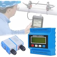 Portable Clamp on Flowmeter for Pipe DN15 to 6000mm, Wall Mounted Ultrasonic Flow Meter with -30~90 C Temperature Small Transducer DN700