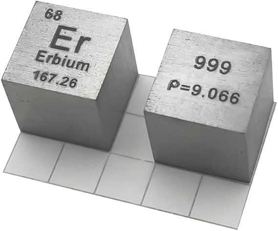 Erbium (Er) Density Cube, Laboratory-Grade Accurate Over 99.9% High-Purity, Used for Laboratory Experiment Materials, Personal Hobbies and Collections(Size:10 mm,Color:Matte)